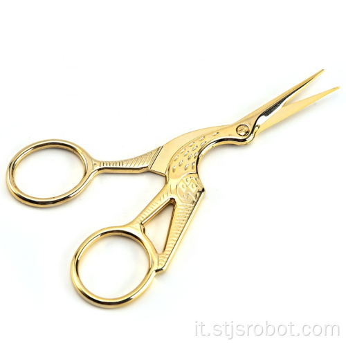 Forbici Manicure per ricamo creativo retrò in acciaio inossidabile Crane Shape Beauty Scissors